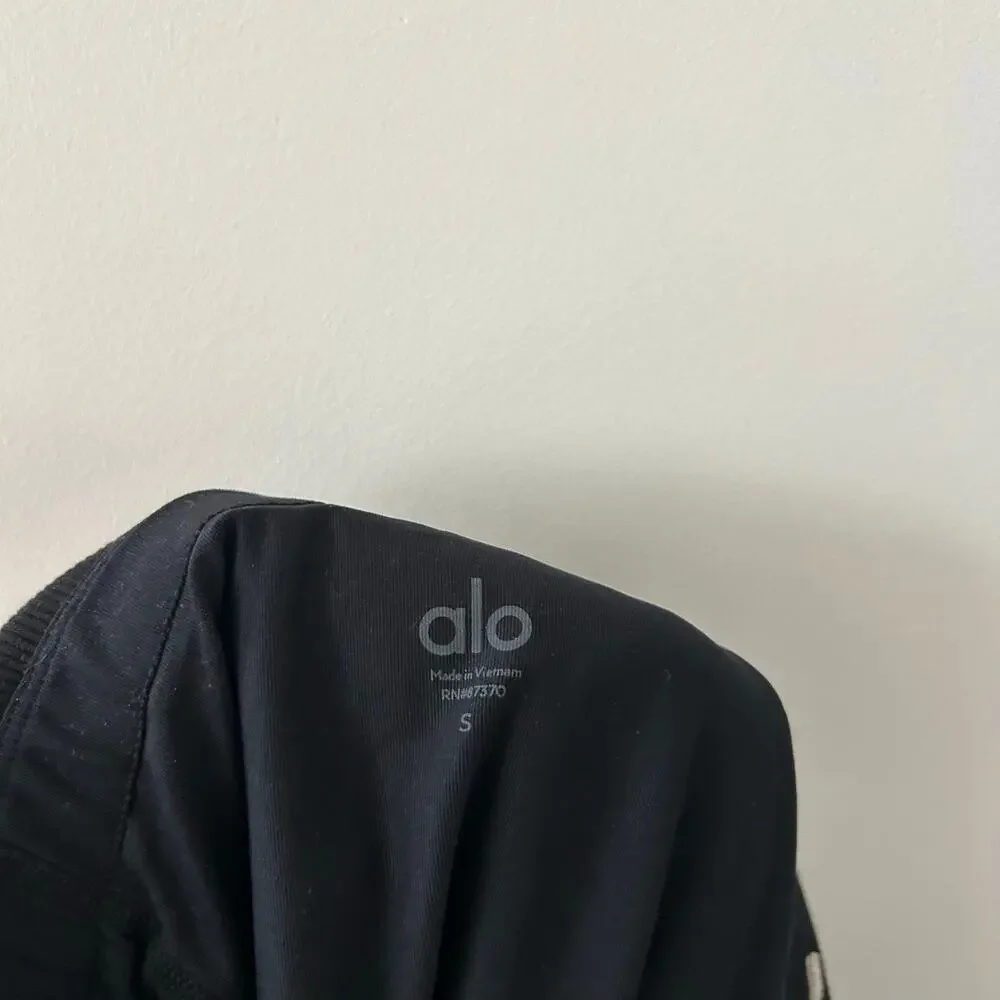 Alo Yoga Doubles Only Knit Black Athletic Tennis Skirt Size S